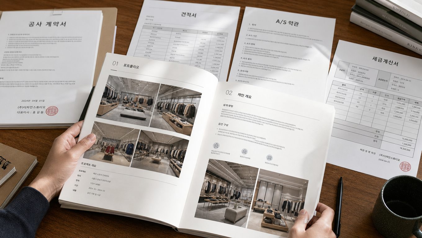 상업 인테리어 업체 선정 포트폴리오 확인 포인트