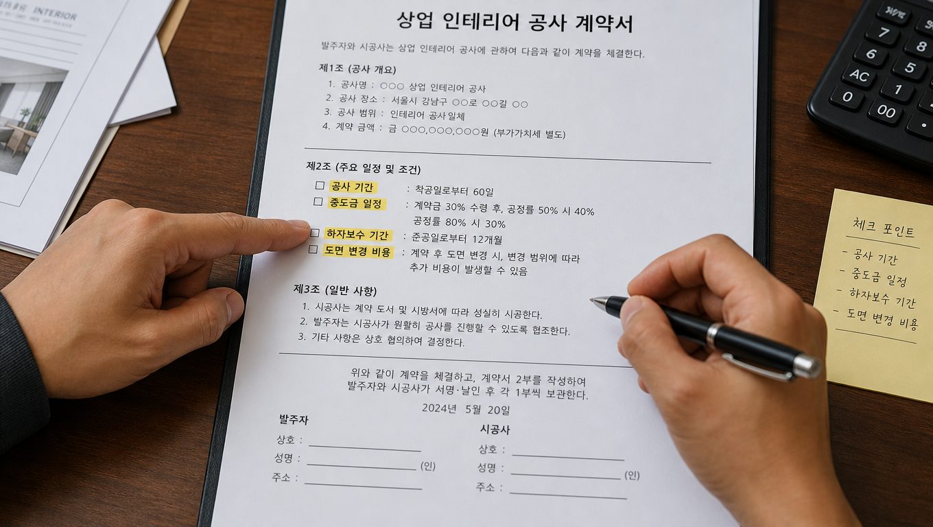 상업 인테리어 계약 전에 확인해야 할 필수 체크리스트