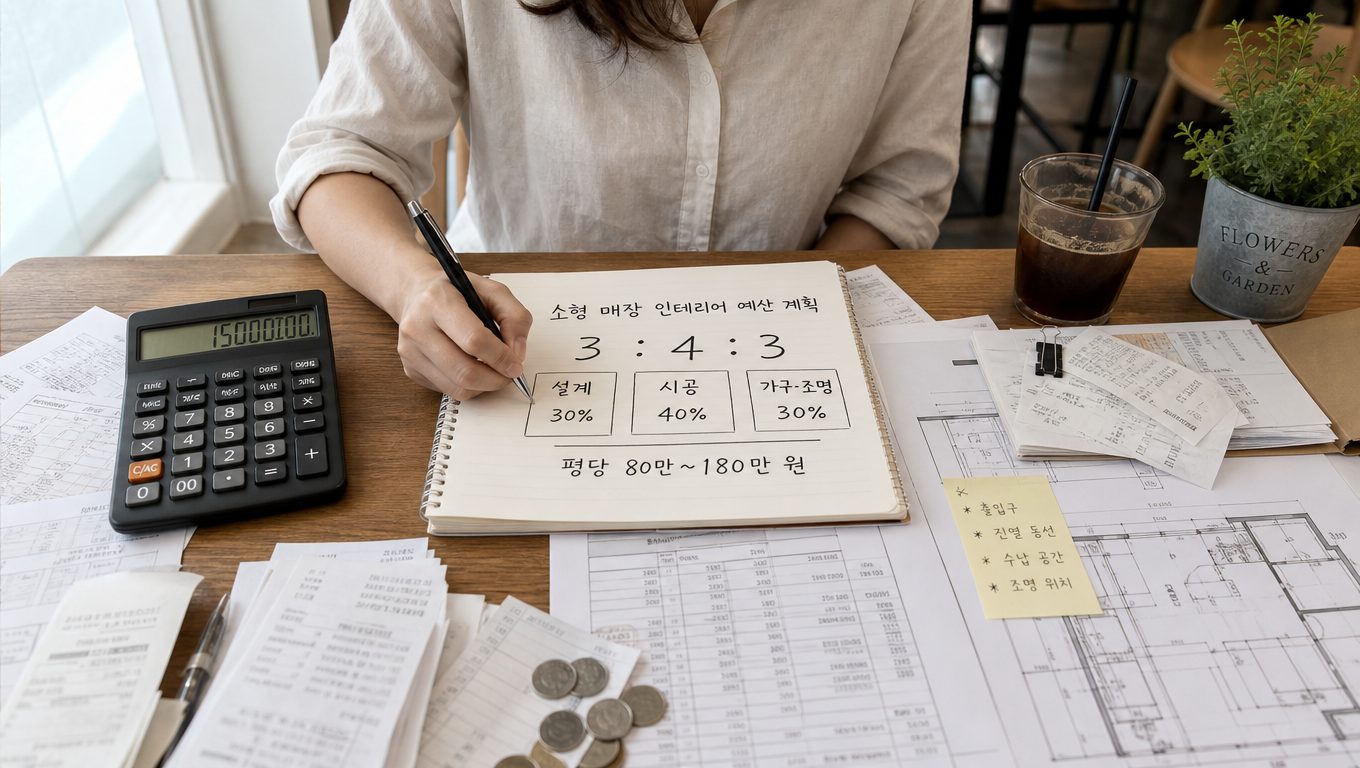 소규모 매장 인테리어 예산 3:4:3 비율 배분법