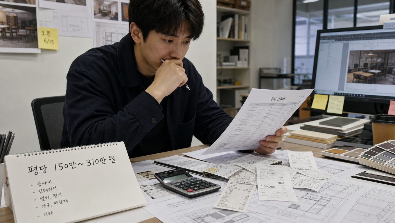 매장 인테리어 비용을 현실적으로 산정하는 기준