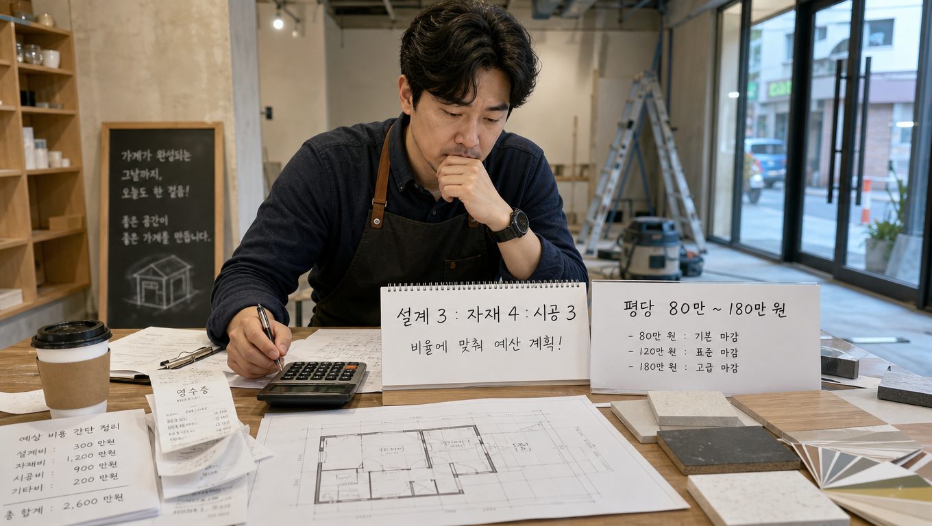 소규모 매장 인테리어 예산을 3:4:3으로 배분하는 방법