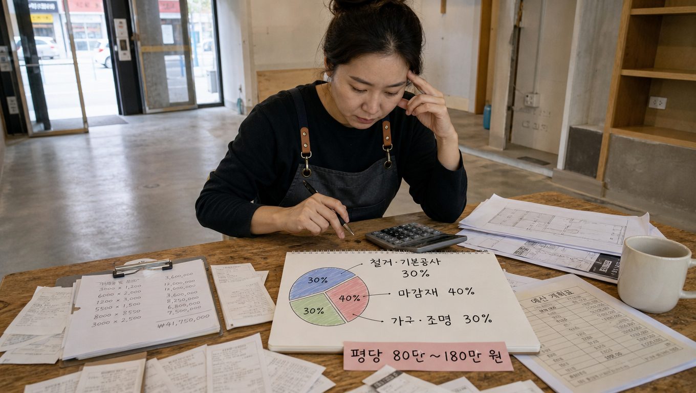 소규모 매장 인테리어 비용 3:4:3 비율 배분법