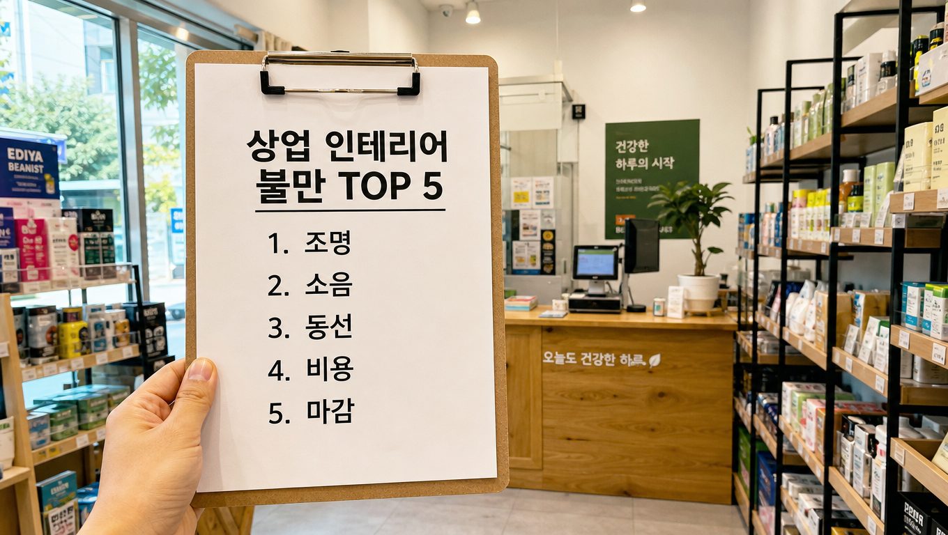 상업 인테리어 후 실제 고객 후기에서 자주 나오는 불만 TOP 5