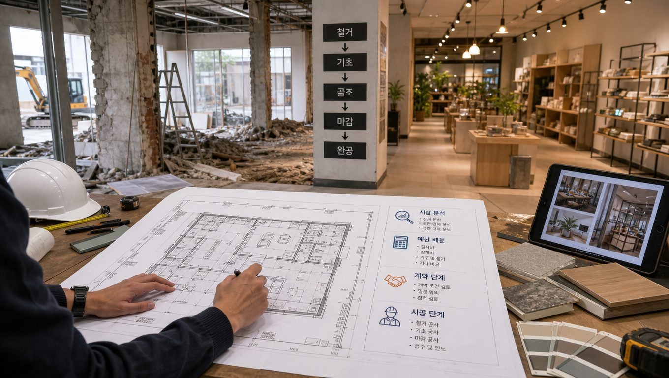 상업 인테리어 전체 흐름 시작부터 완료까지