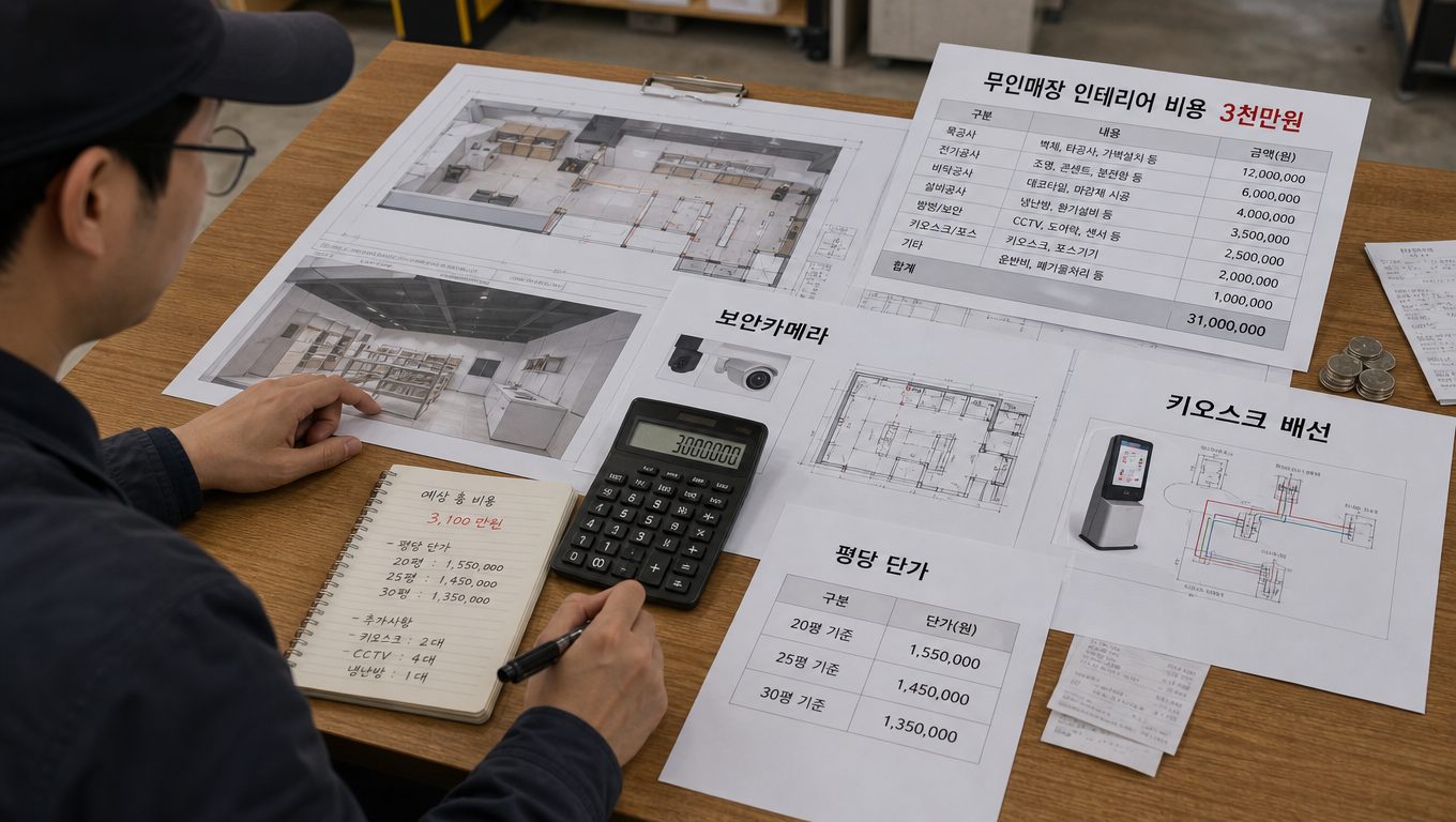 무인매장 인테리어 비용 견적 시 반드시 확인해야 할 포인트