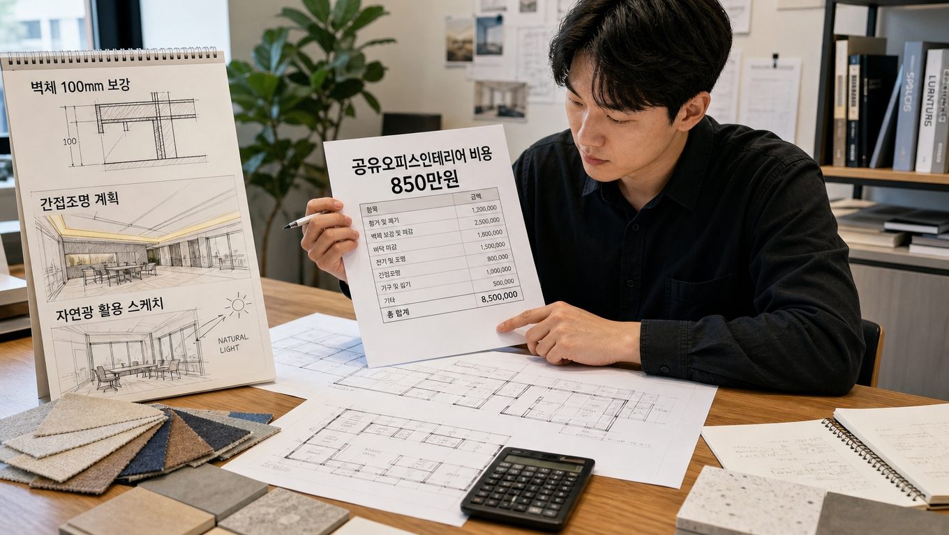 공유오피스인테리어 비용과 설계 사례