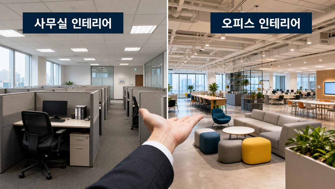 오피스인테리어와 사무실 인테리어 차이점