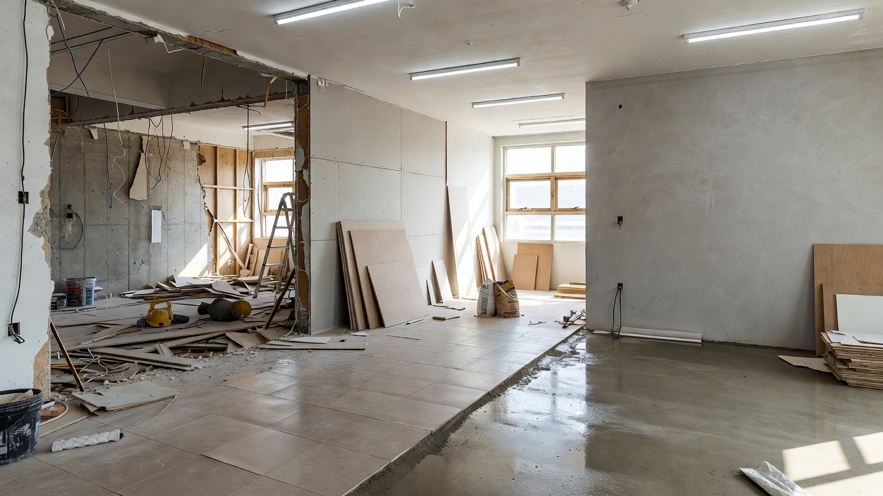 리모델링비용 산정 기준을 보여주는 상업공간 리모델링 현장