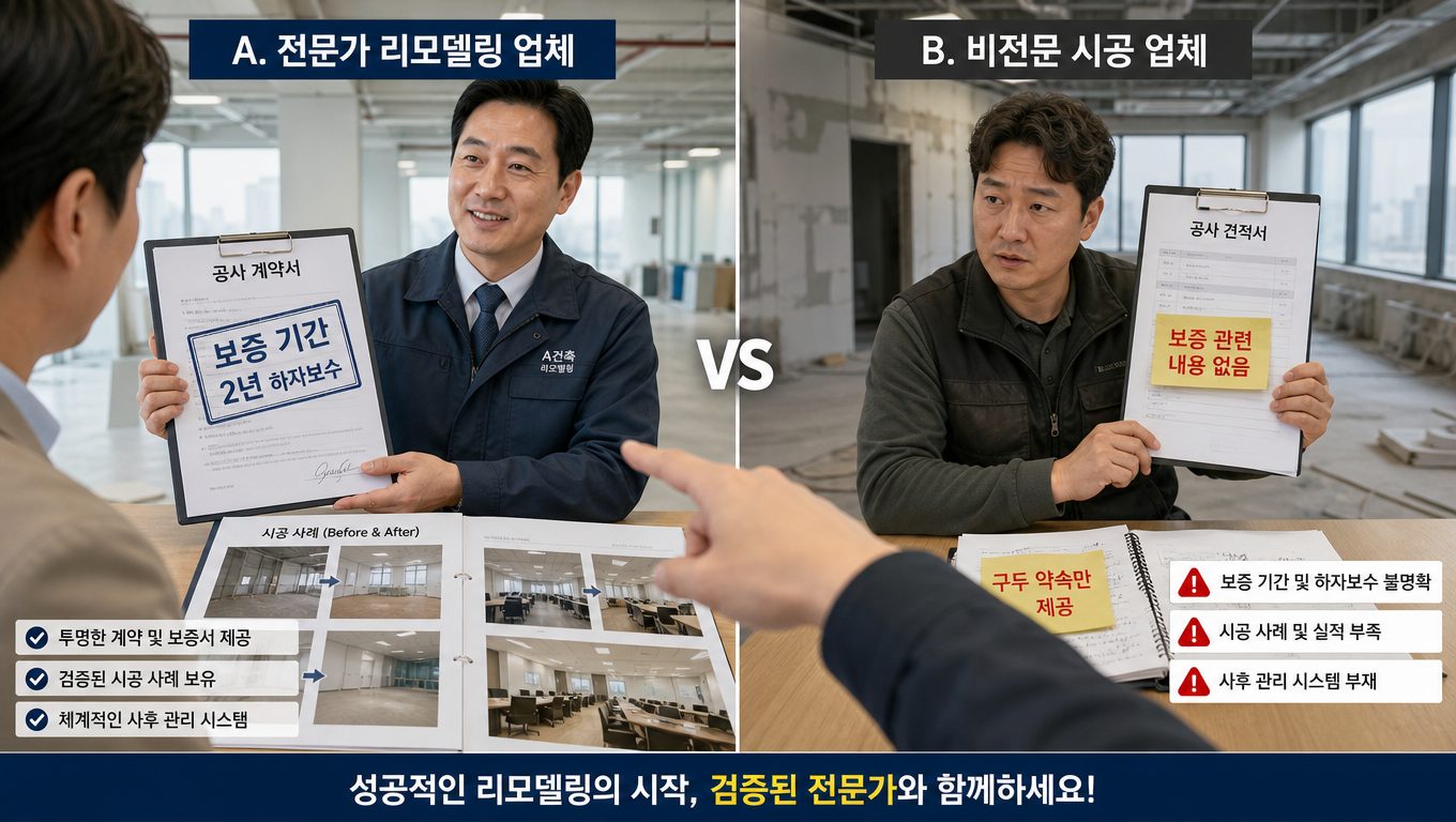 리모델링 업체 비교 포인트와 계약 전 확인사항