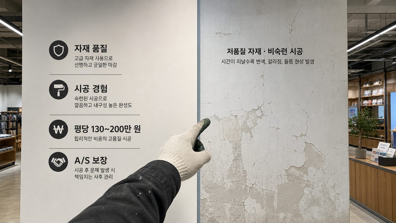 상업시설 인테리어 페인트 공사 업체 비교 시 확인할 기준