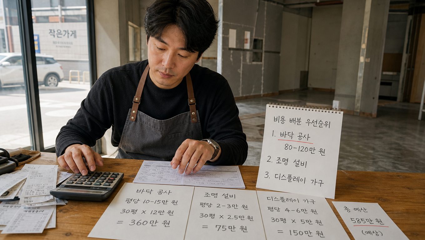 소규모 매장 인테리어 비용 배분 우선순위 정하기