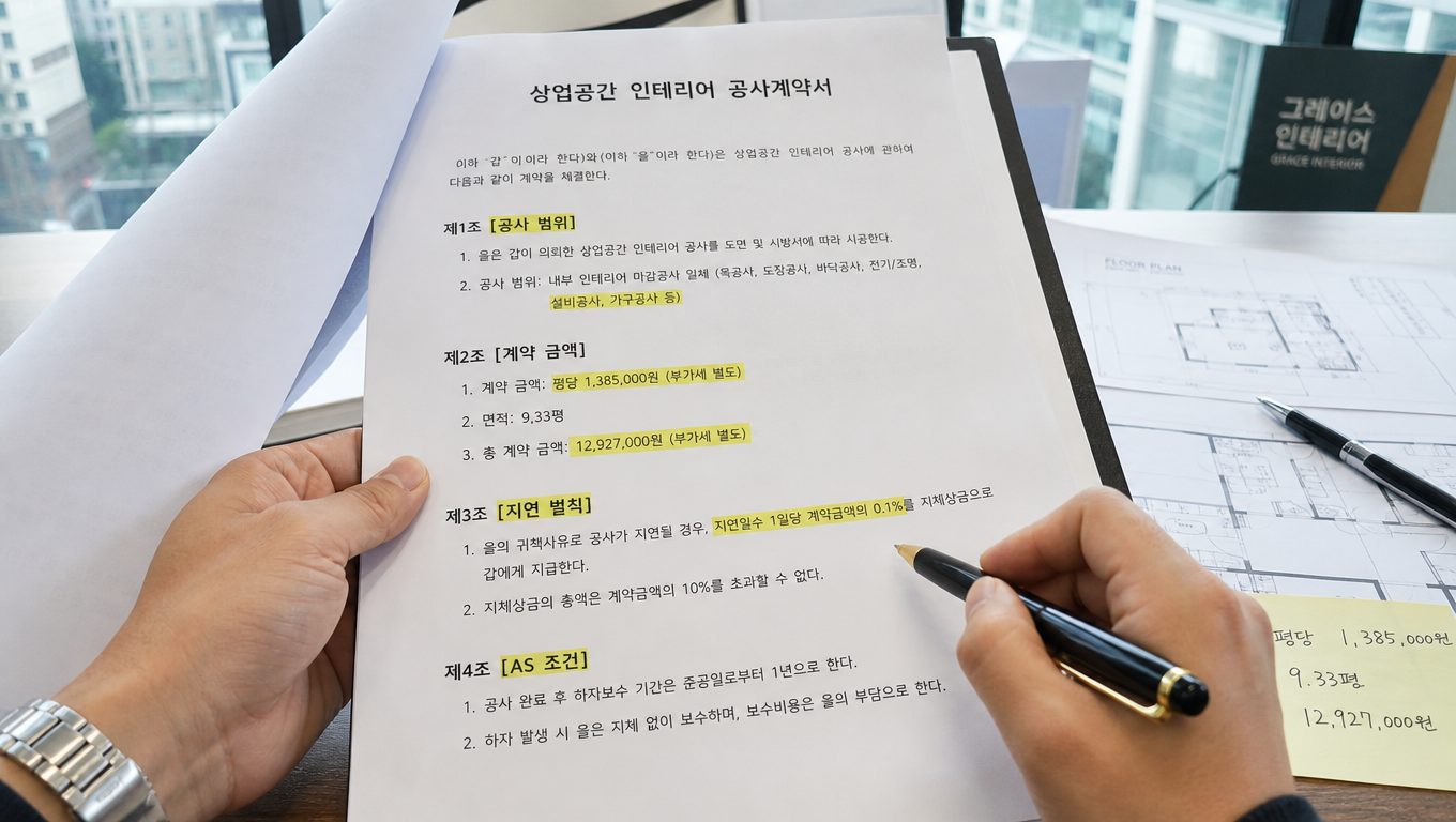 상업 인테리어 계약 전 확인해야 할 체크리스트