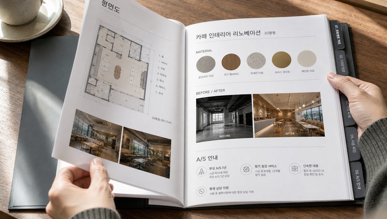 상업 인테리어 업체 포트폴리오 확인 포인트