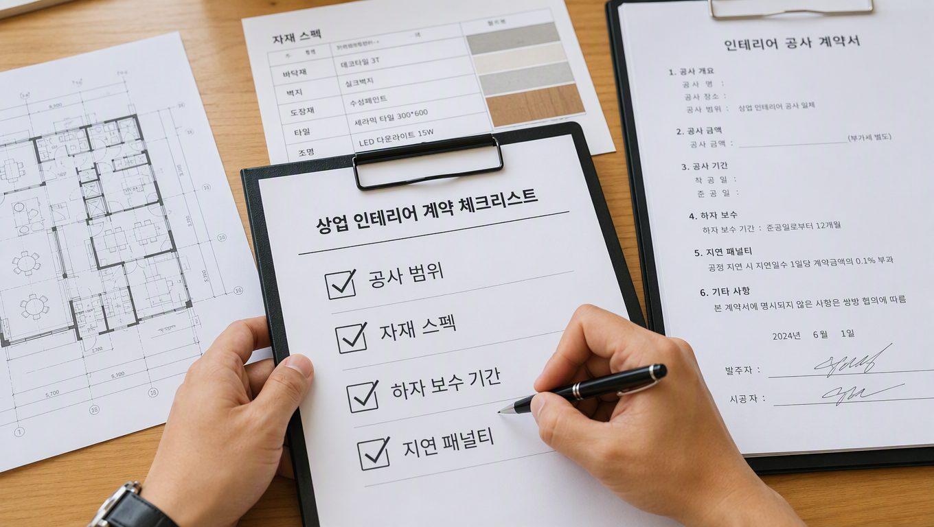 상업 인테리어 계약 체크리스트로 계약 위험 줄이기