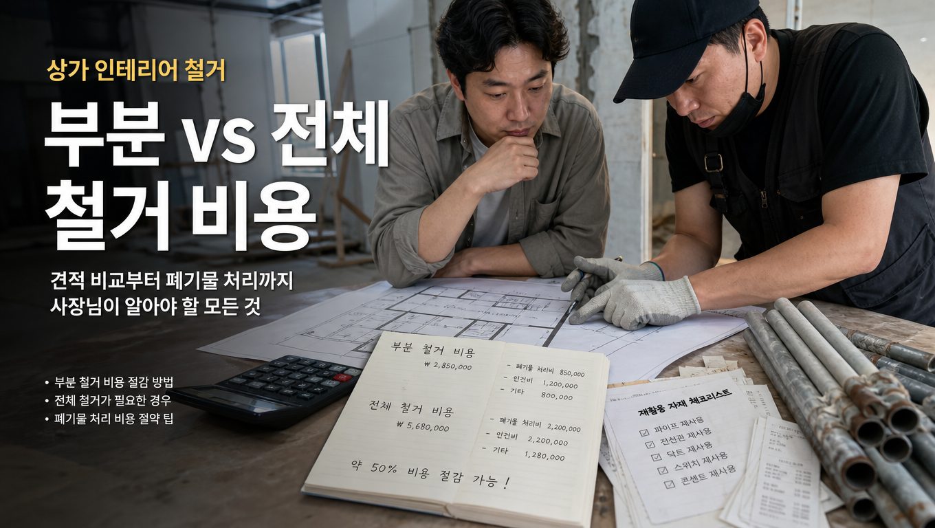 매장 리뉴얼 철거 비용 절감하는 현실적인 방법