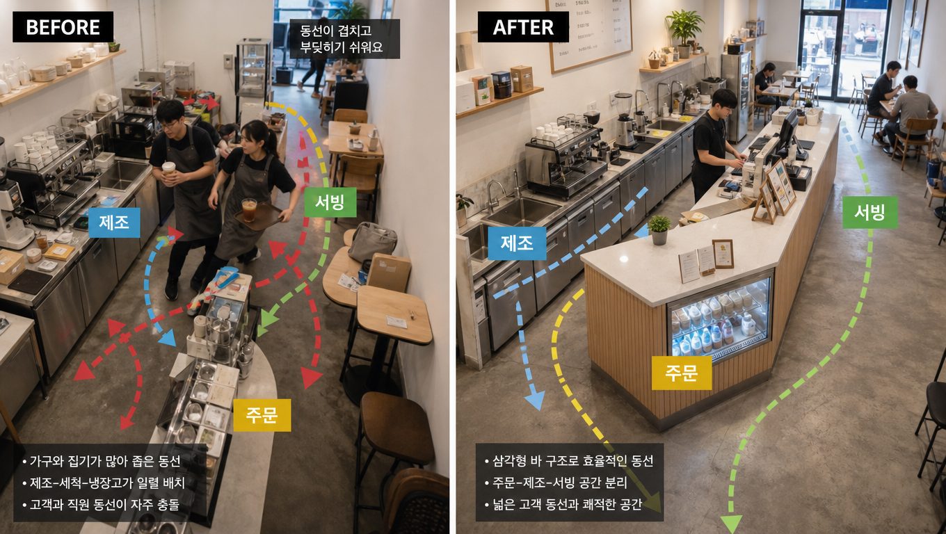 카페 인테리어 동선 설계에서 자주 발생하는 실수 5가지